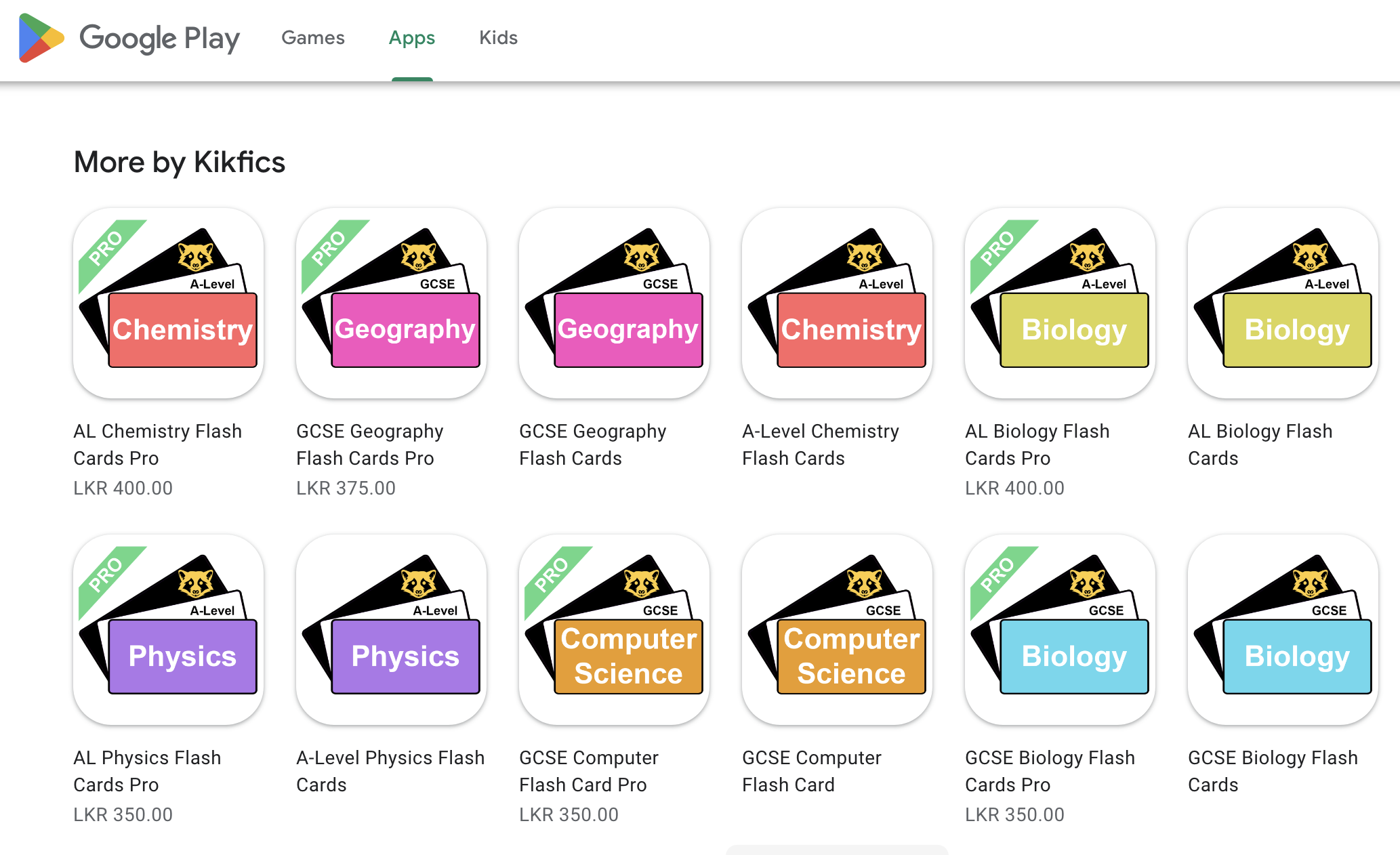 KikFics Flash Cards